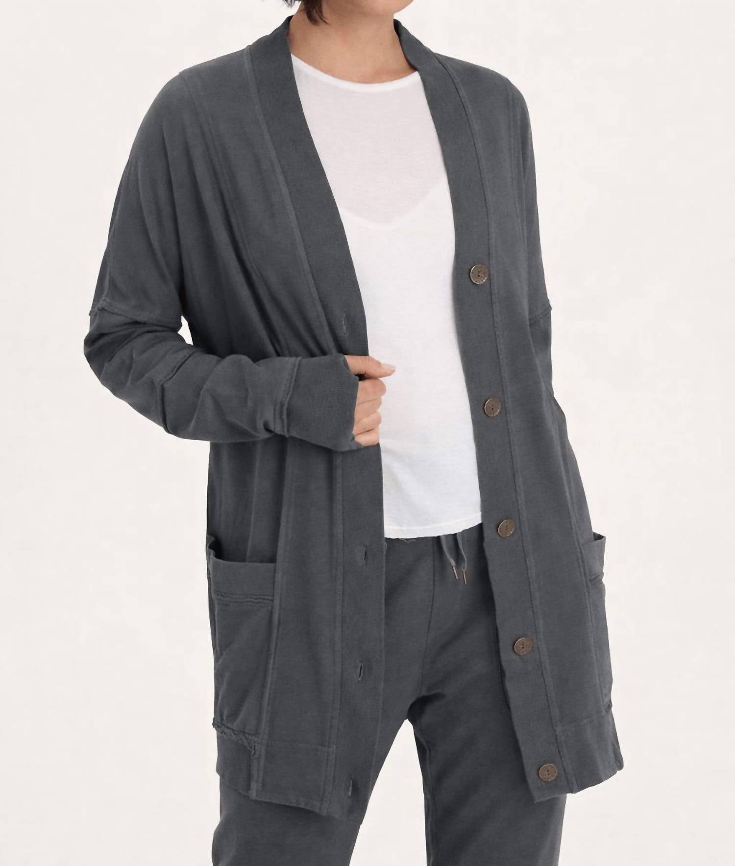 Wearables Trude Long Sleeve Cardigan in gray - women's cardigan