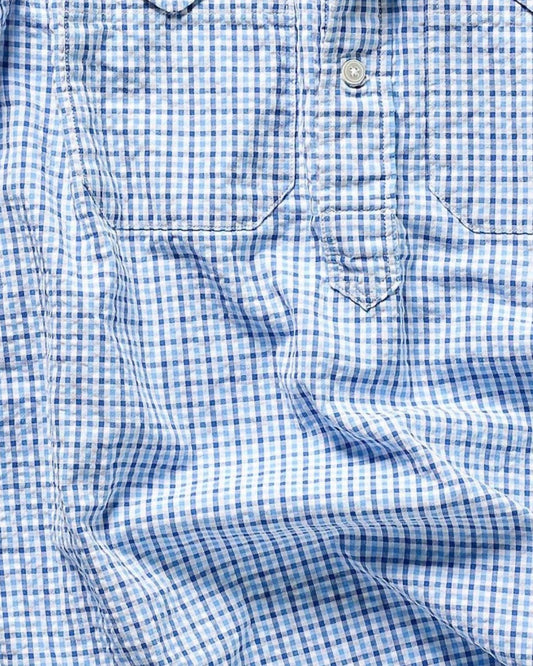 Relwen - Men's Seersucker Popover Polo Shirt