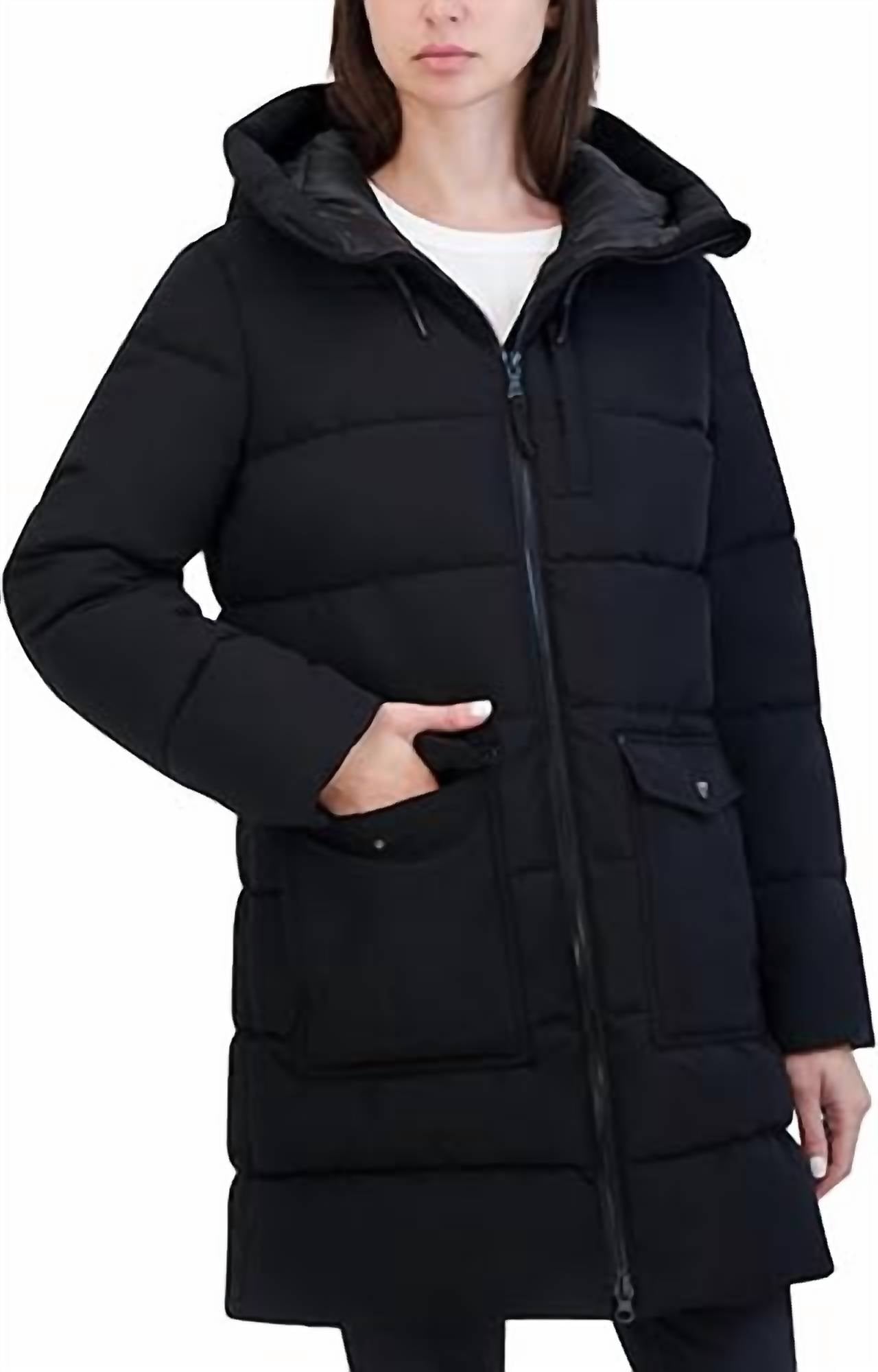 HFX Outdoor Long Hooded Puffer Coat in black - women's jacket - view 5