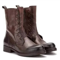 Vintage Foundry Co. Women's Gemma Leather Boot in dark brown - women's shoe - detail view