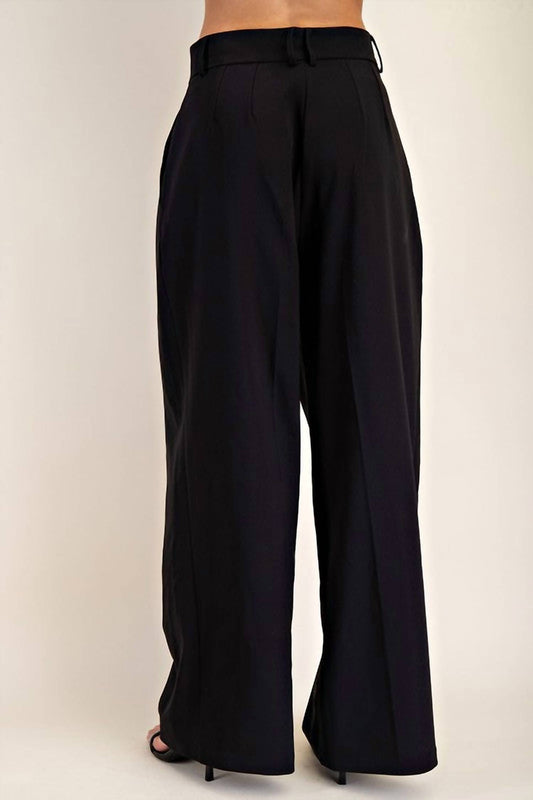 Glam - High Waist Pleated Wide Pant
