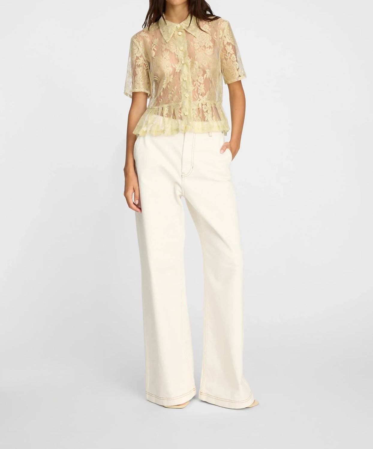 Munthe - Bustona Lace Button Down Top