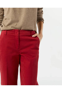 Ann Mashburn Frankie Cropped Pant in red stretch twill - women's pants - view 5