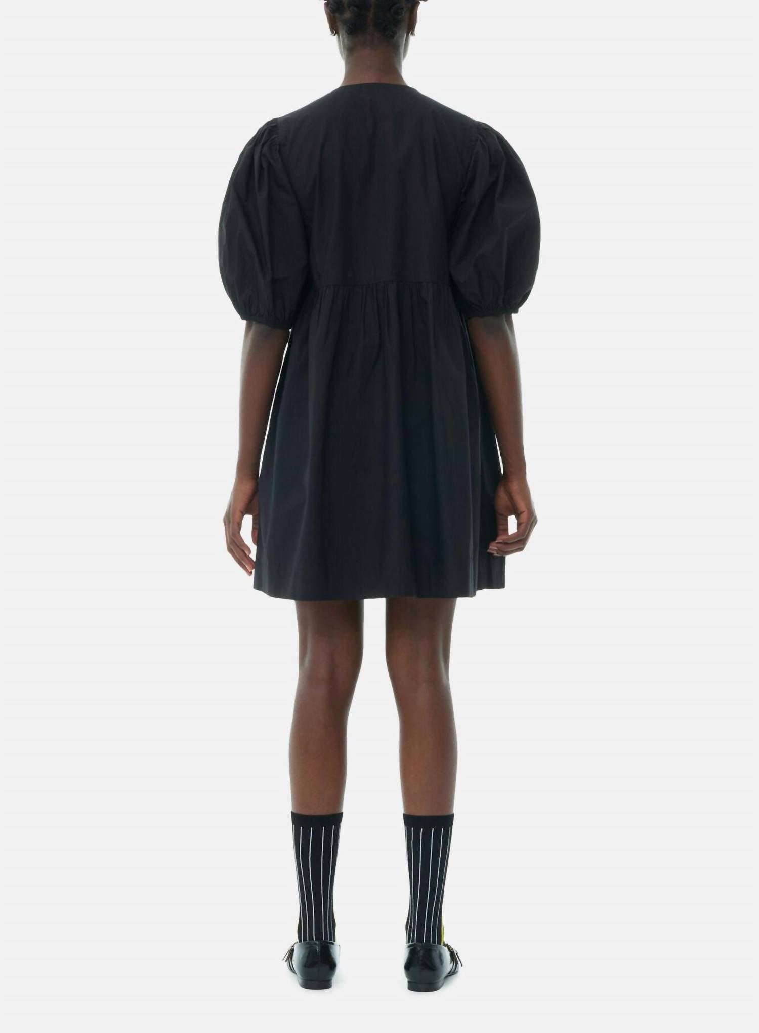 Ganni - Cotton Poplin Tie String Mini Dress