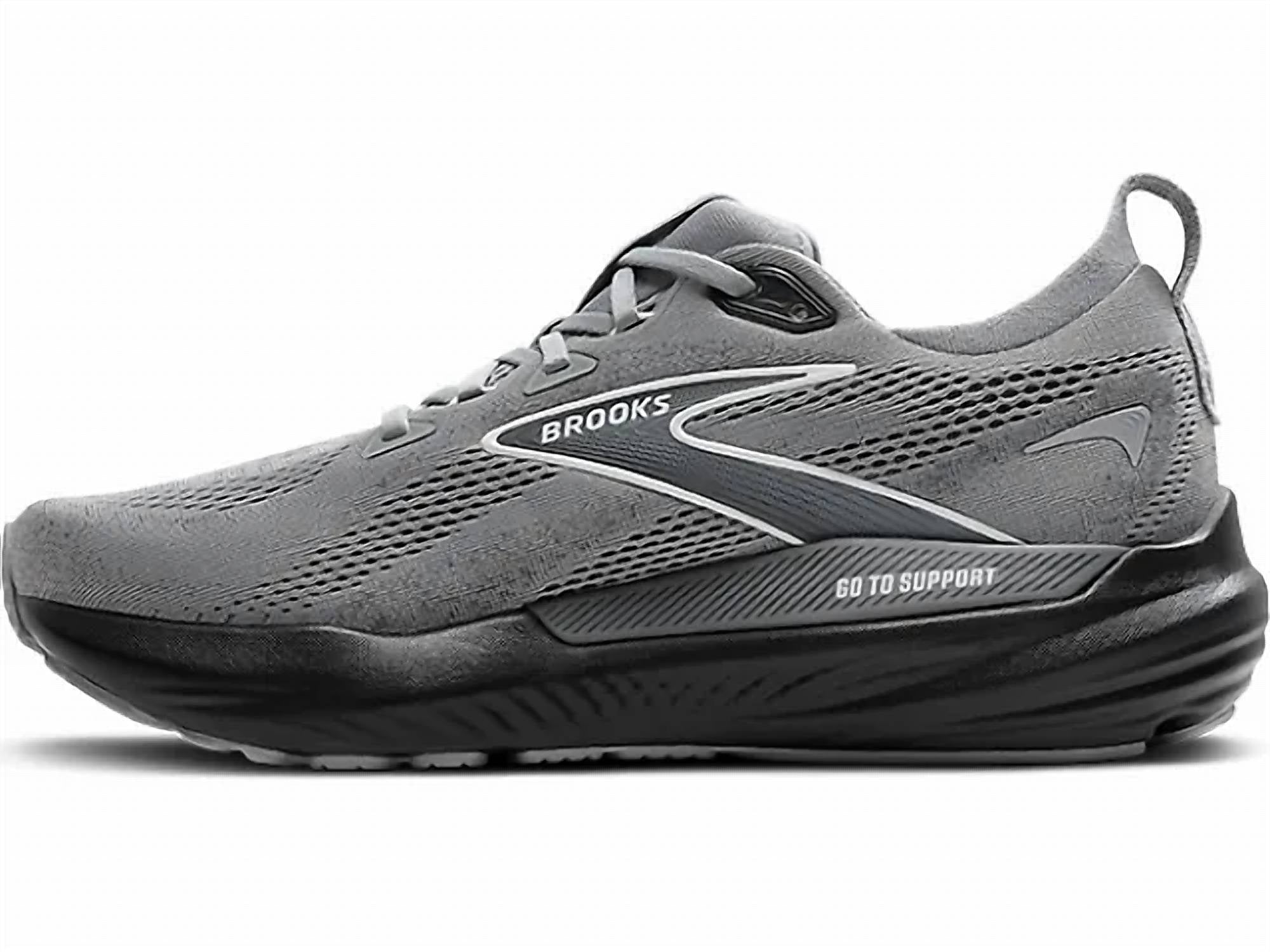BROOKS Men's Glycerin Gts 22 Running Shoes in primer gray ebony bluewash 5 - men's shoe - detail view