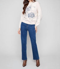 Charlie B - Women's Printed Mock Neck Sweater