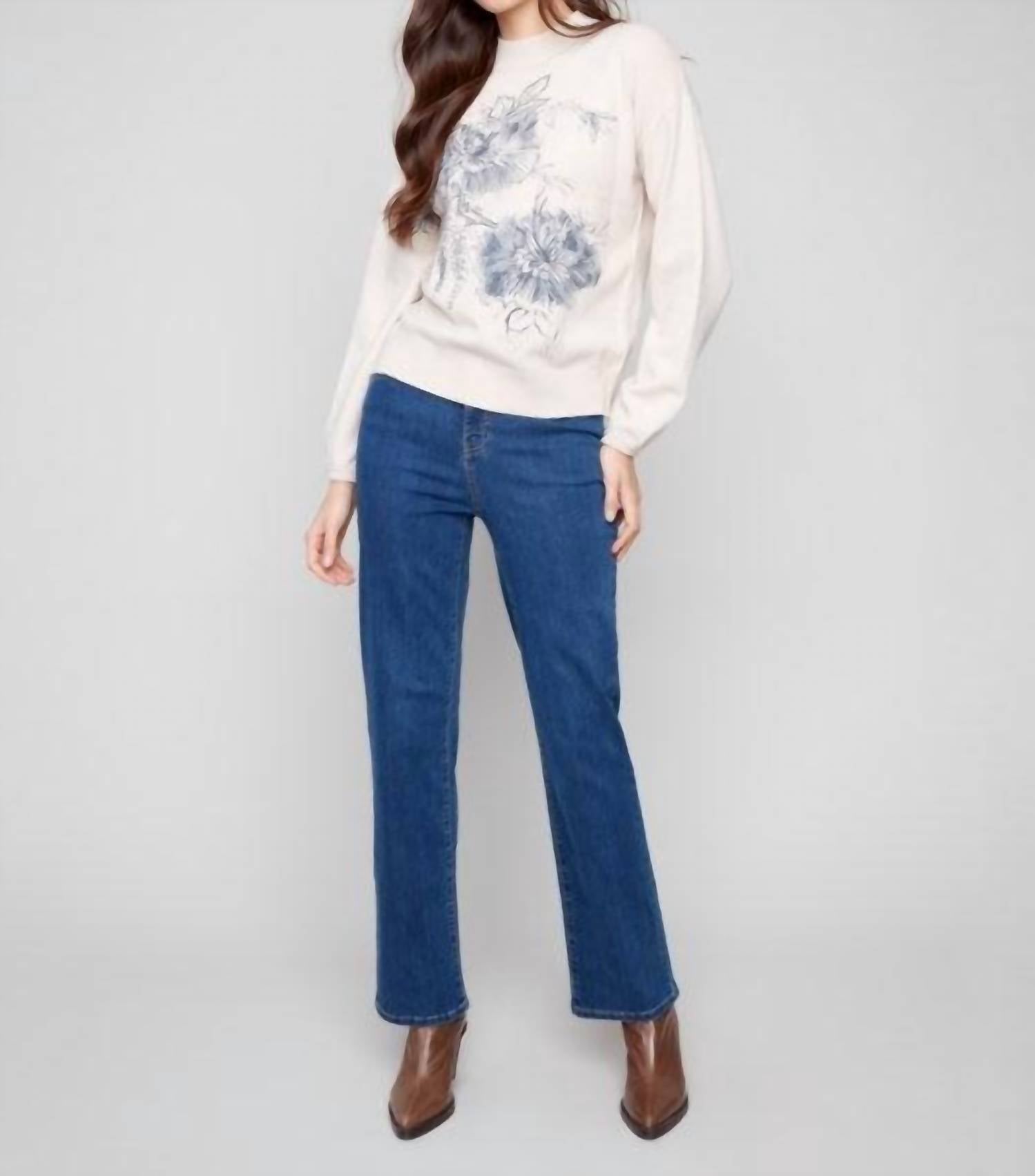 Charlie B - Women's Printed Mock Neck Sweater