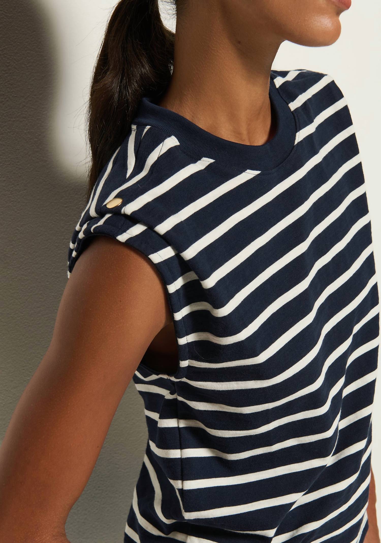 Nation Ltd - Marina Muscle Tee With Shoulder Detail