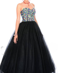 Precious Formals - High-contrast Beadwork Sparkling Ballgown