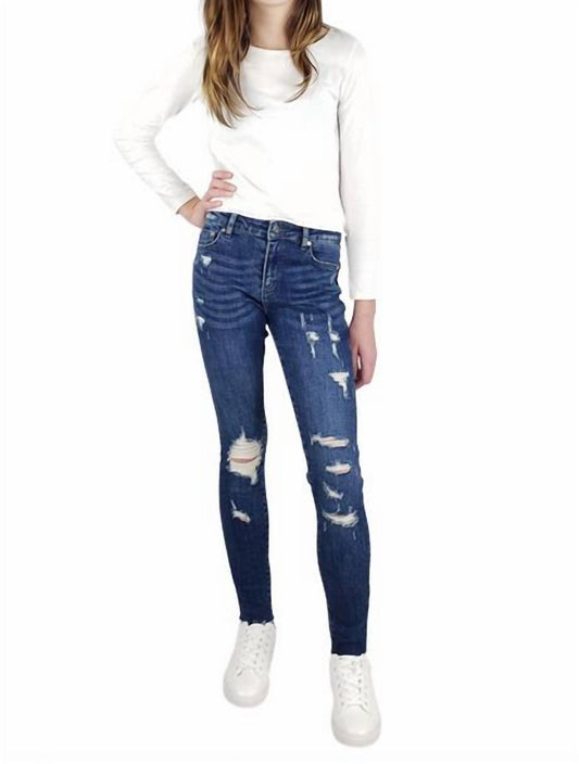 Tractr - Nina High Rise Distressed Jeans