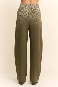 Davi & Dani - Leopard Ombre Knit Wide-leg Pants