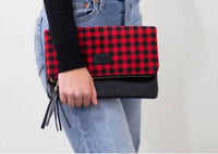 Funky Monkey - Women's Buffalo Check Foldover Clutch