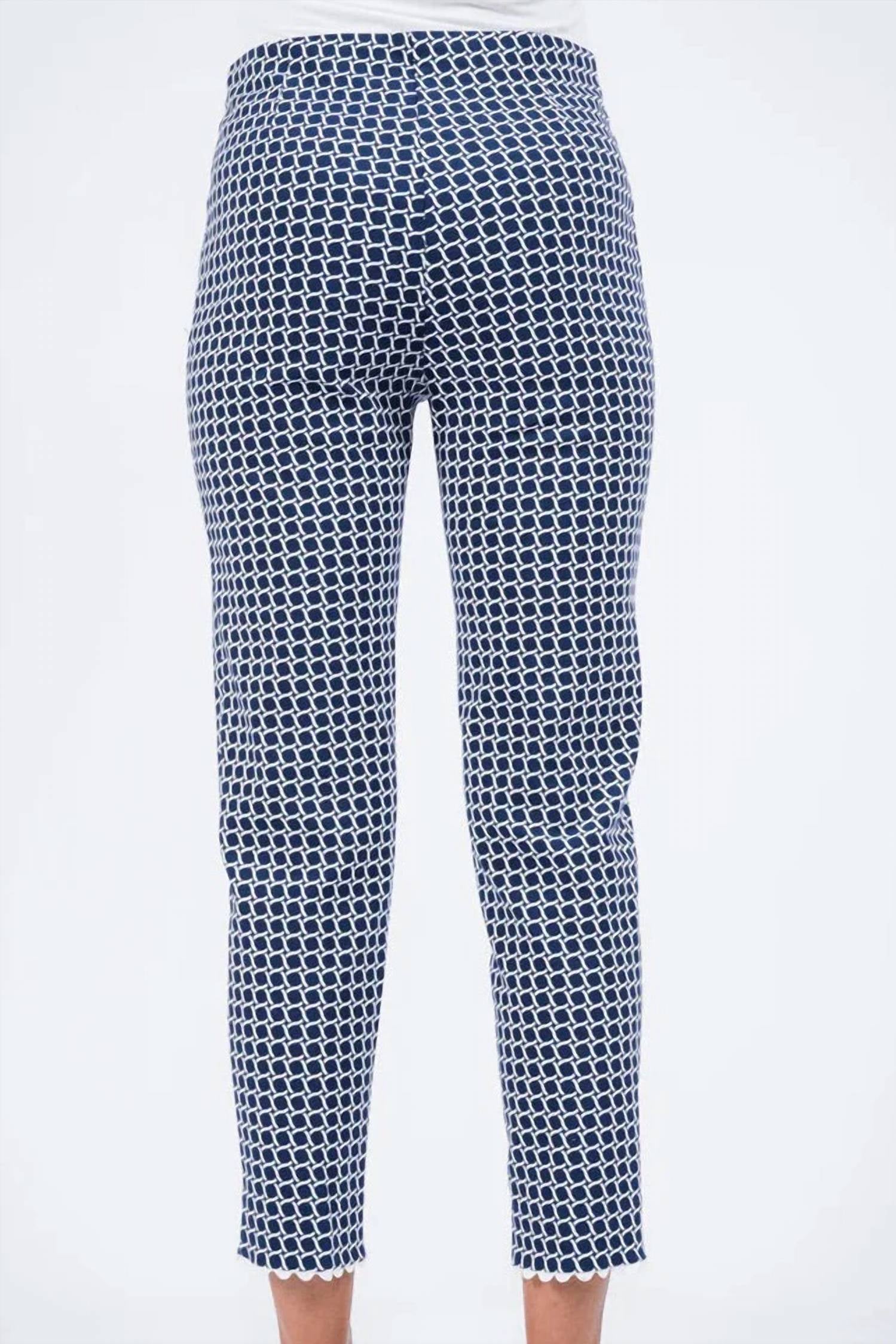 Lisette - Nautical Net Slim Ankle Pants