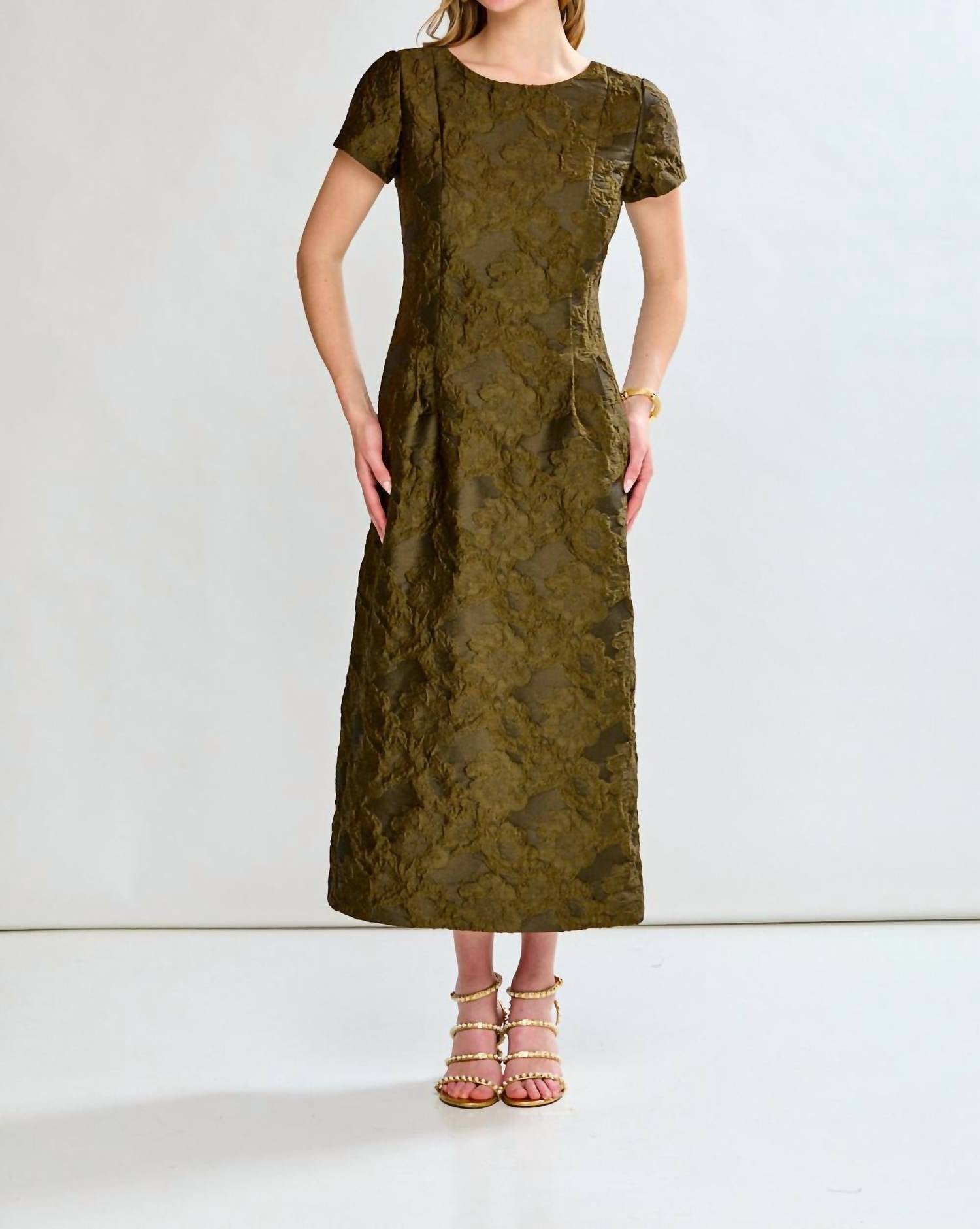 SARA CAMPBELL Barbara Tea Midi Dress in olive - women's dress