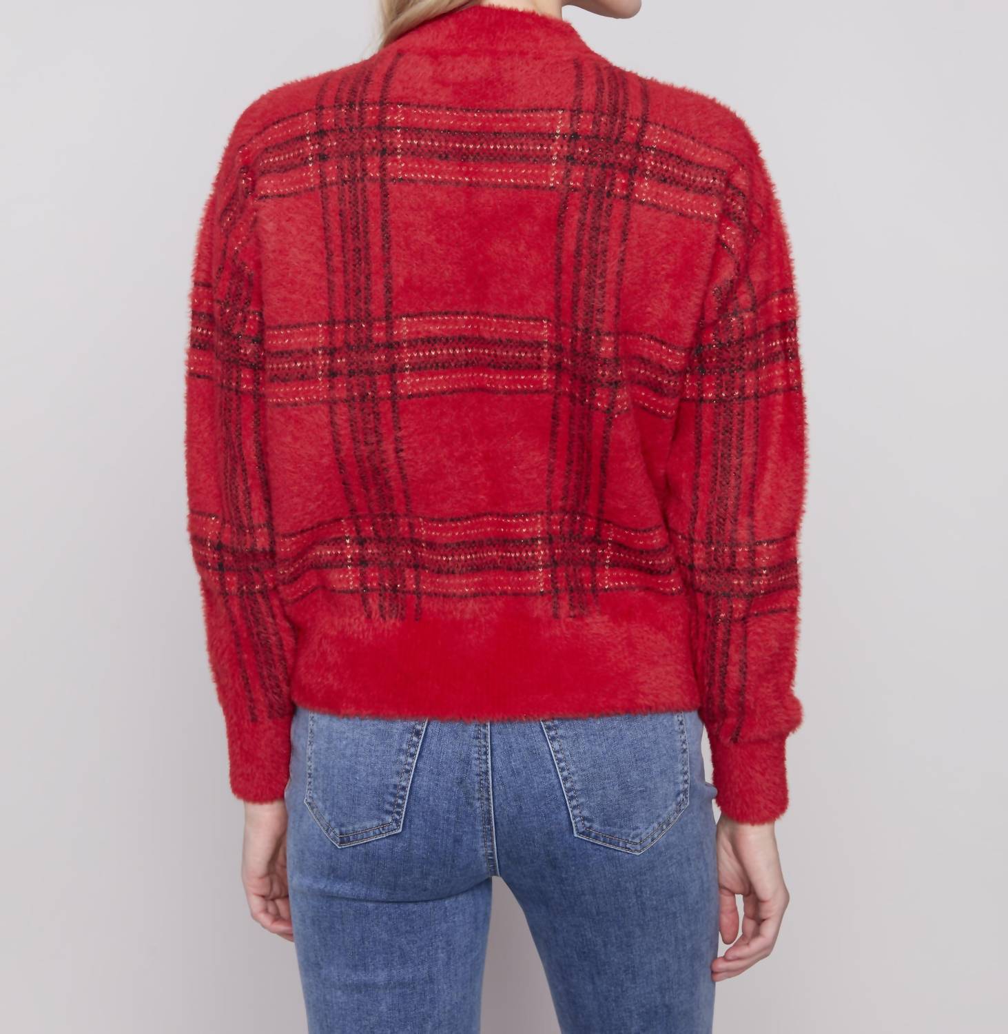 Charlie B - Long Sleeve Jacquard Mock Neck Sweater