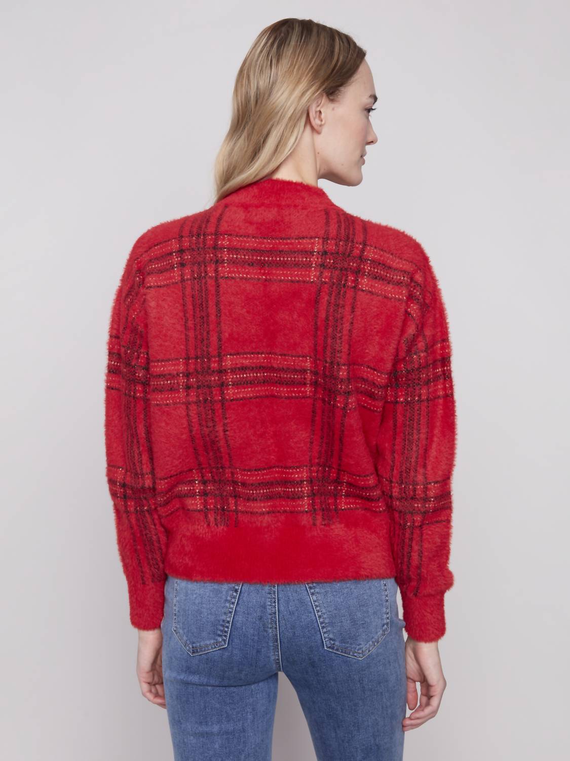 Charlie B - Long Sleeve Jacquard Mock Neck Sweater