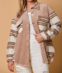 Fantastic Fawn - Corduroy Flannel Mixed Jacket