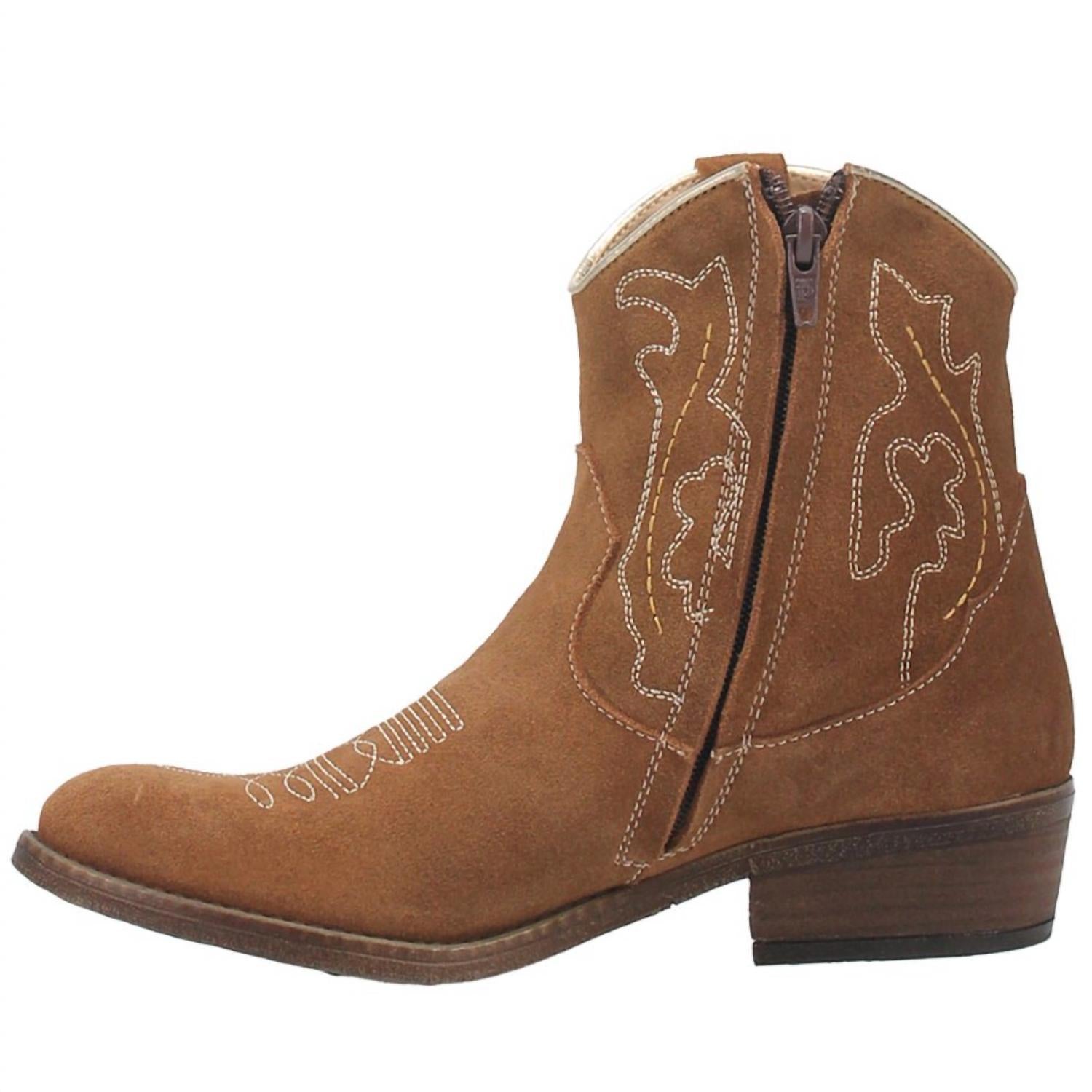 Dingo Women's Daisy Mae Western Ankle Boot in brown - women's shoe - alternate view
