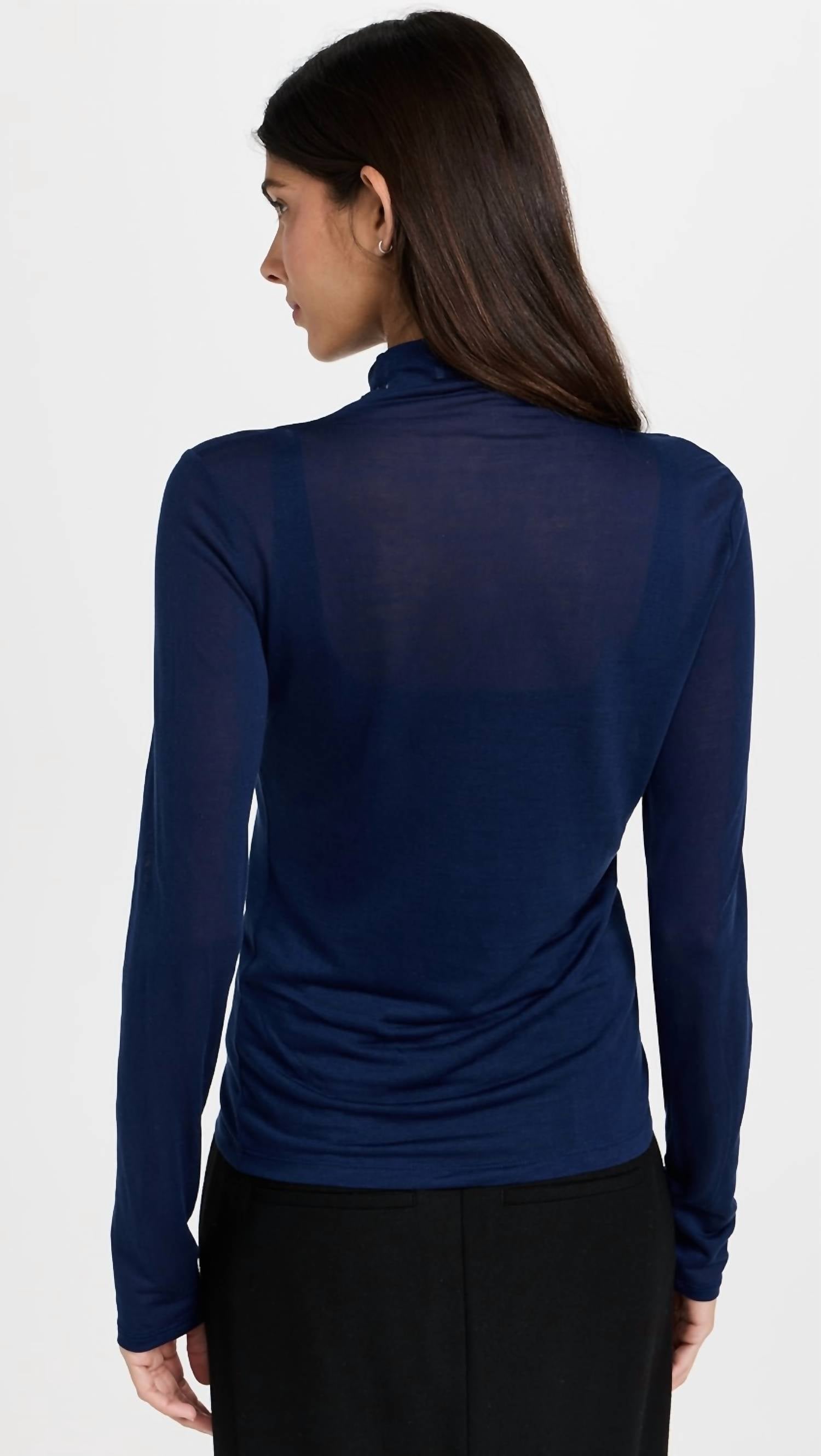 Vince - Sheer Long Sleeve Turtleneck Top