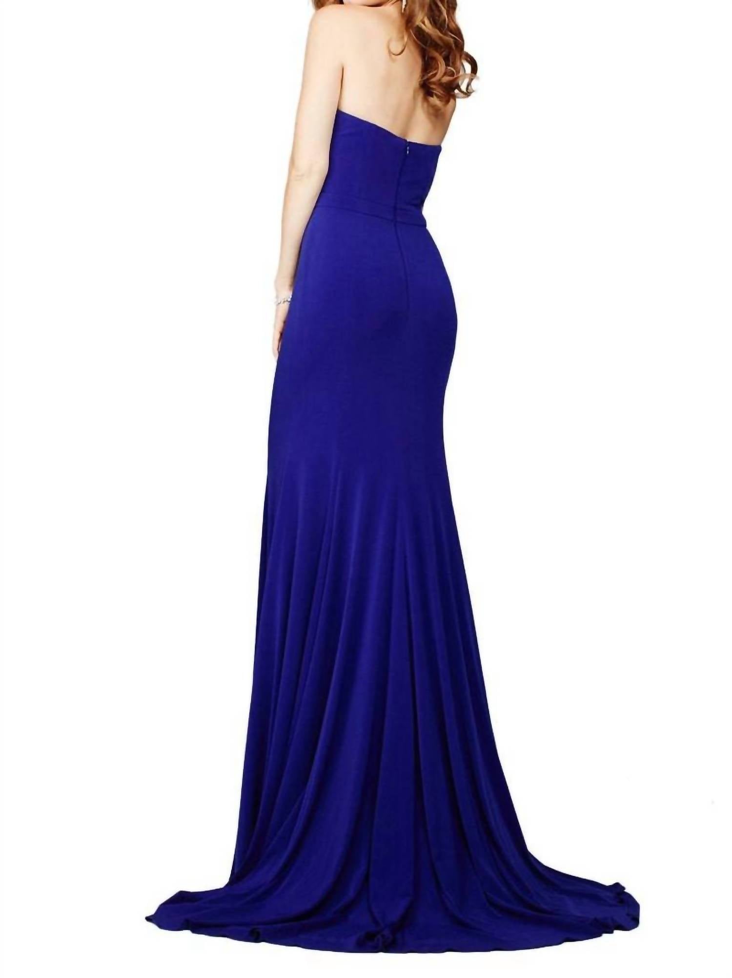 Jovani - Strapless Floor-length Jersey Prom Maxi Dress