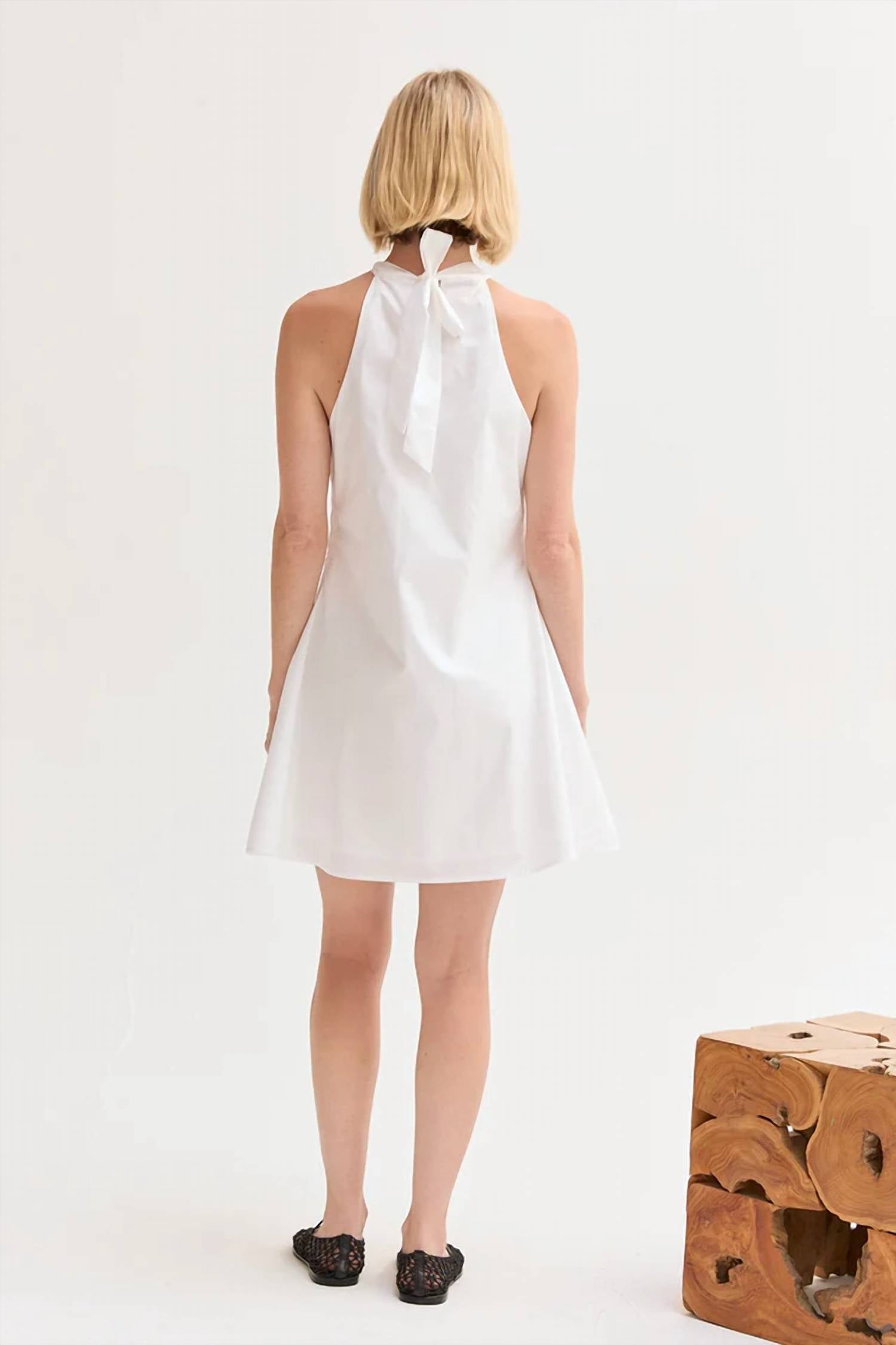 Crescent - Chloe Poplin Halter Mini Dress