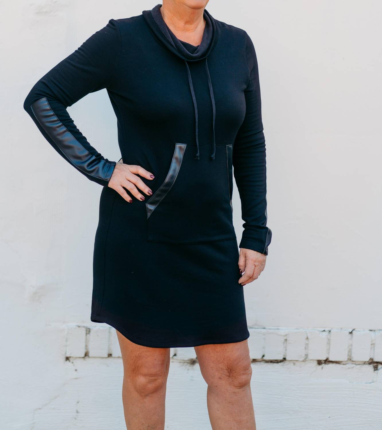 Karen Kane - Faux Leather Patch Dress