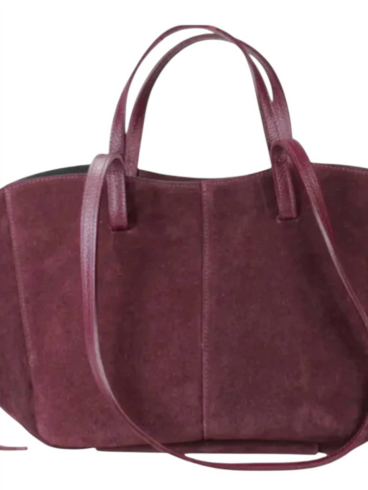 Mint Exclusives - Women's Italian Suede Leather Travel Bag With Leather Pouch