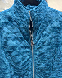 Ethyl Women's Quilted Vest in teal - women's jacket - detail view