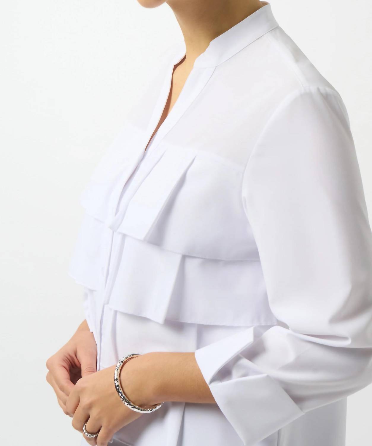 Joseph Ribkoff - Tiered Ruffles Button Front Blouse