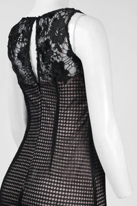 Aidan Mattox - Sleeveless Illusion Neck Lace Dress