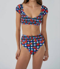 Hutch - Marin Smocked High Waist Bikini Bottom