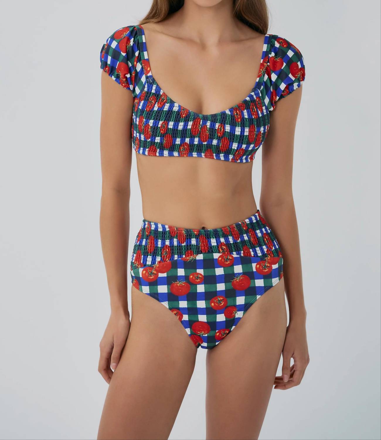 Hutch - Marin Smocked High Waist Bikini Bottom
