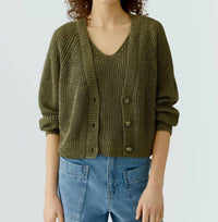 Oui - Button Front Long Sleeve Cardigan
