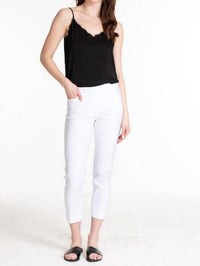 Slimsation By Multiples - Pull-on Crop Pants With Front & Back Pockets