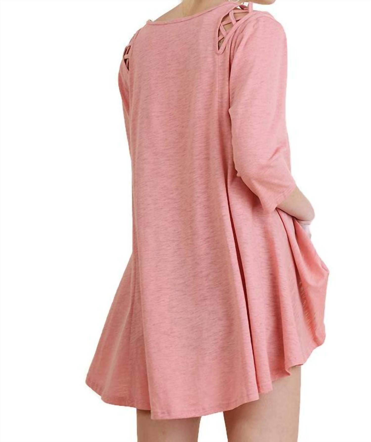 Umgee - Criss Cross Cutout Detail Tunic Top
