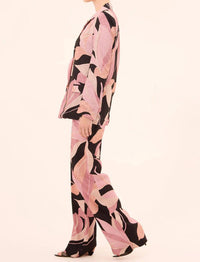 Misa Los Angeles Cher Pants in moody abstract flora jacquard - women's pants - detail view