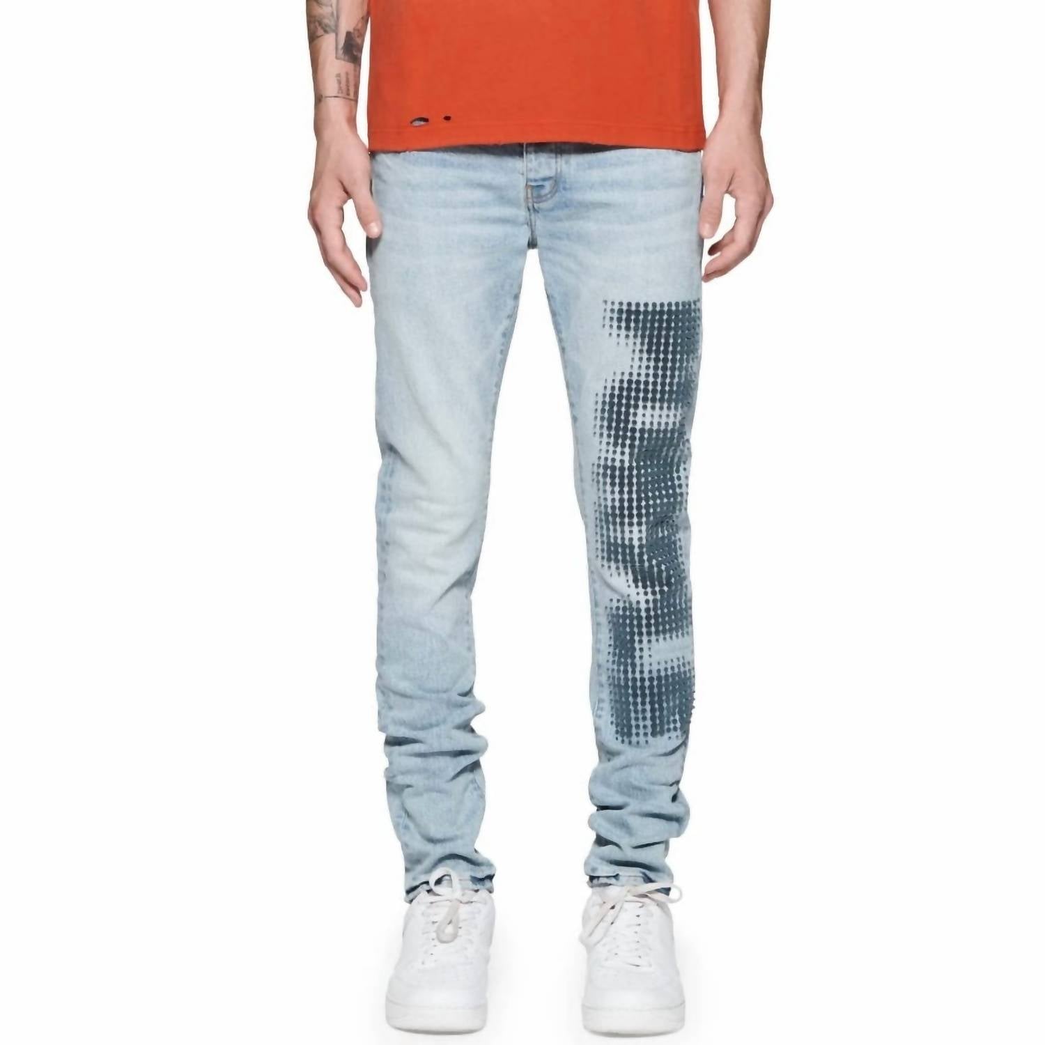 Purple Brand - Halftone Wordmark Denim Skinny Jeans