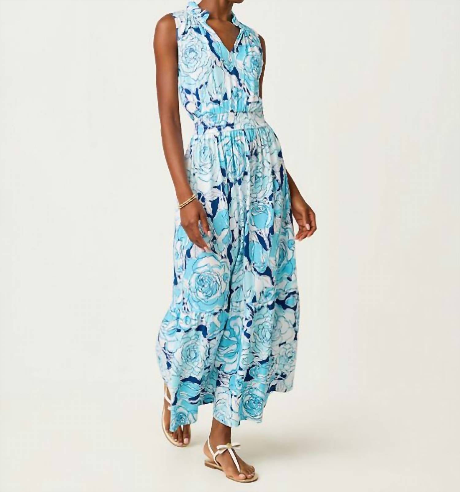 Lilly Pulitzer AMIRIA MAXI DRESS in capri blue rosanna - women's dress - view 4