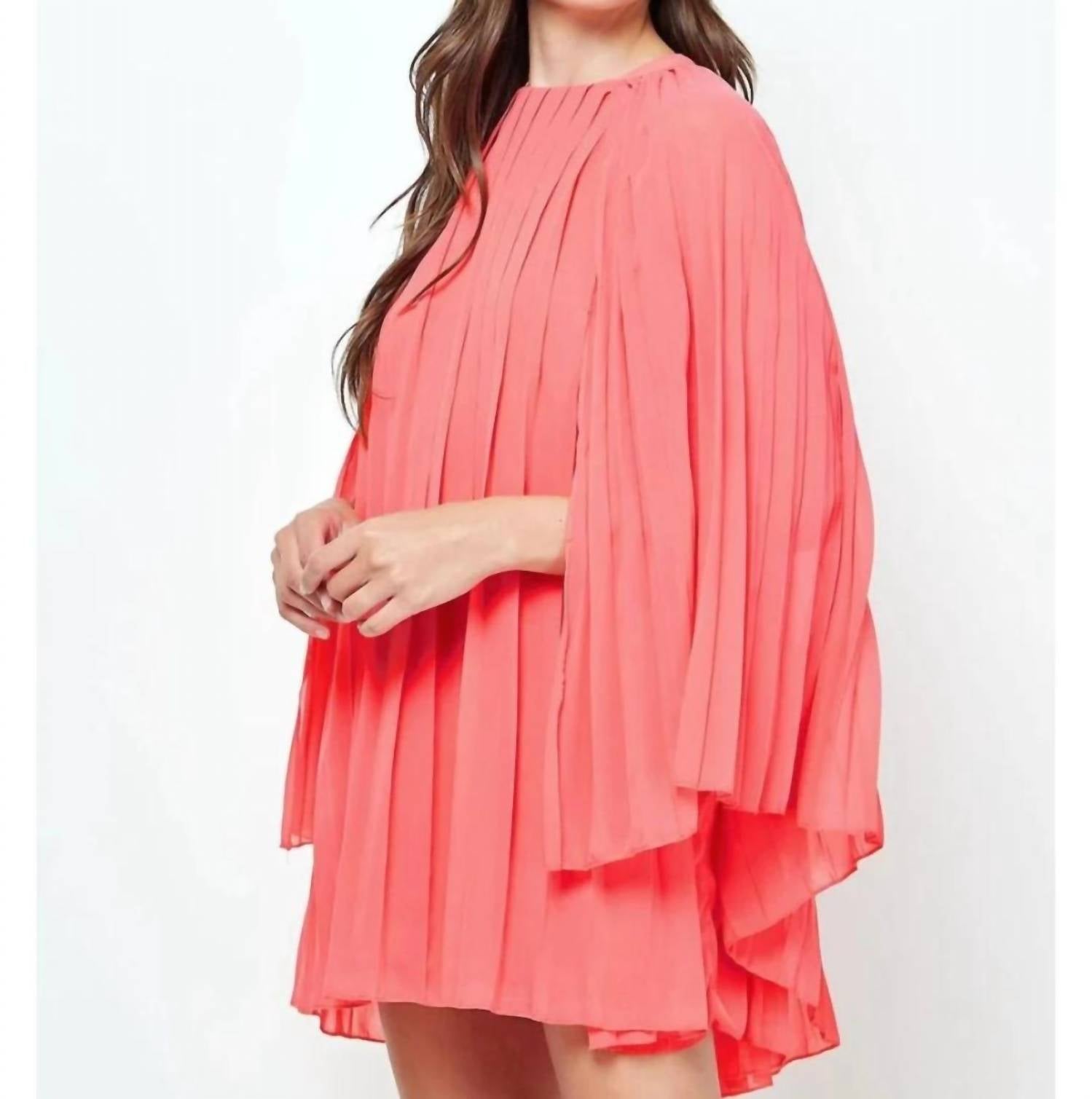 Strut & Bolt - Destiny Pleated Cape Mini Dress