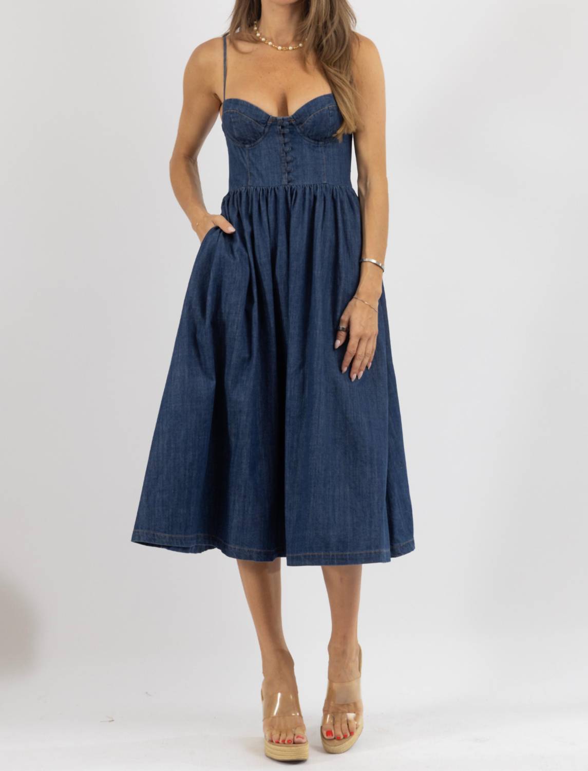 Olivaceous - BRIDGET DENIM DRESS