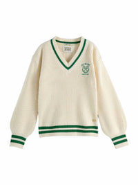 Scotch & Soda - Girls' V-Neck Embroidered Pullover Sweater