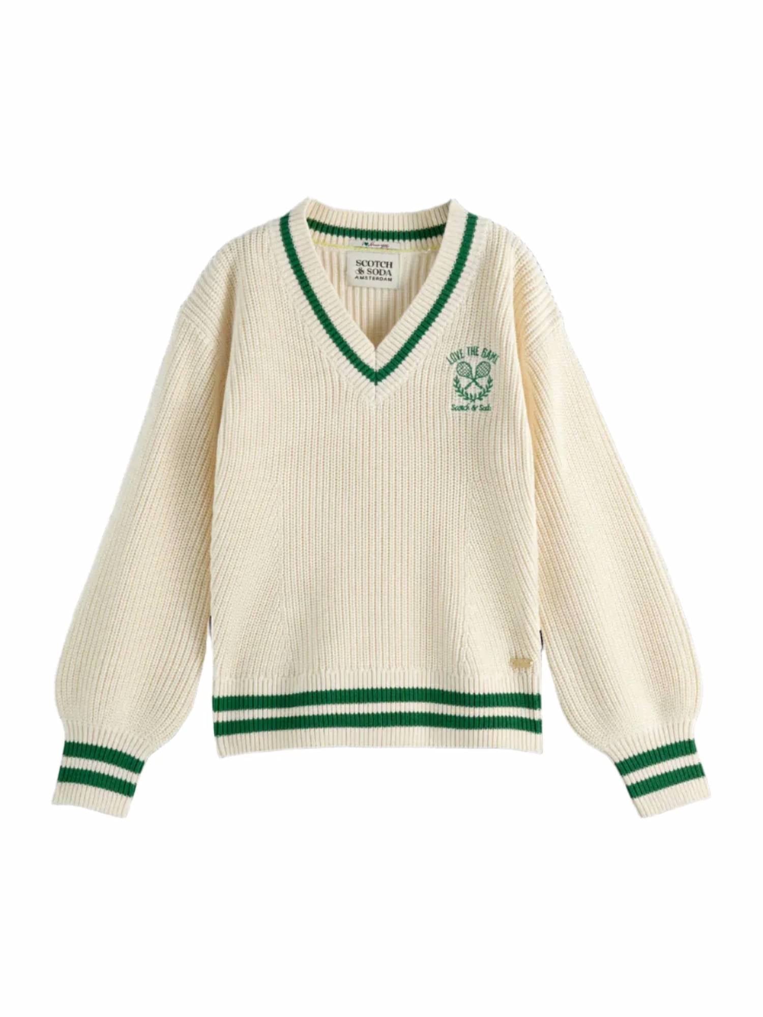 Scotch & Soda - Girls' V-Neck Embroidered Pullover Sweater