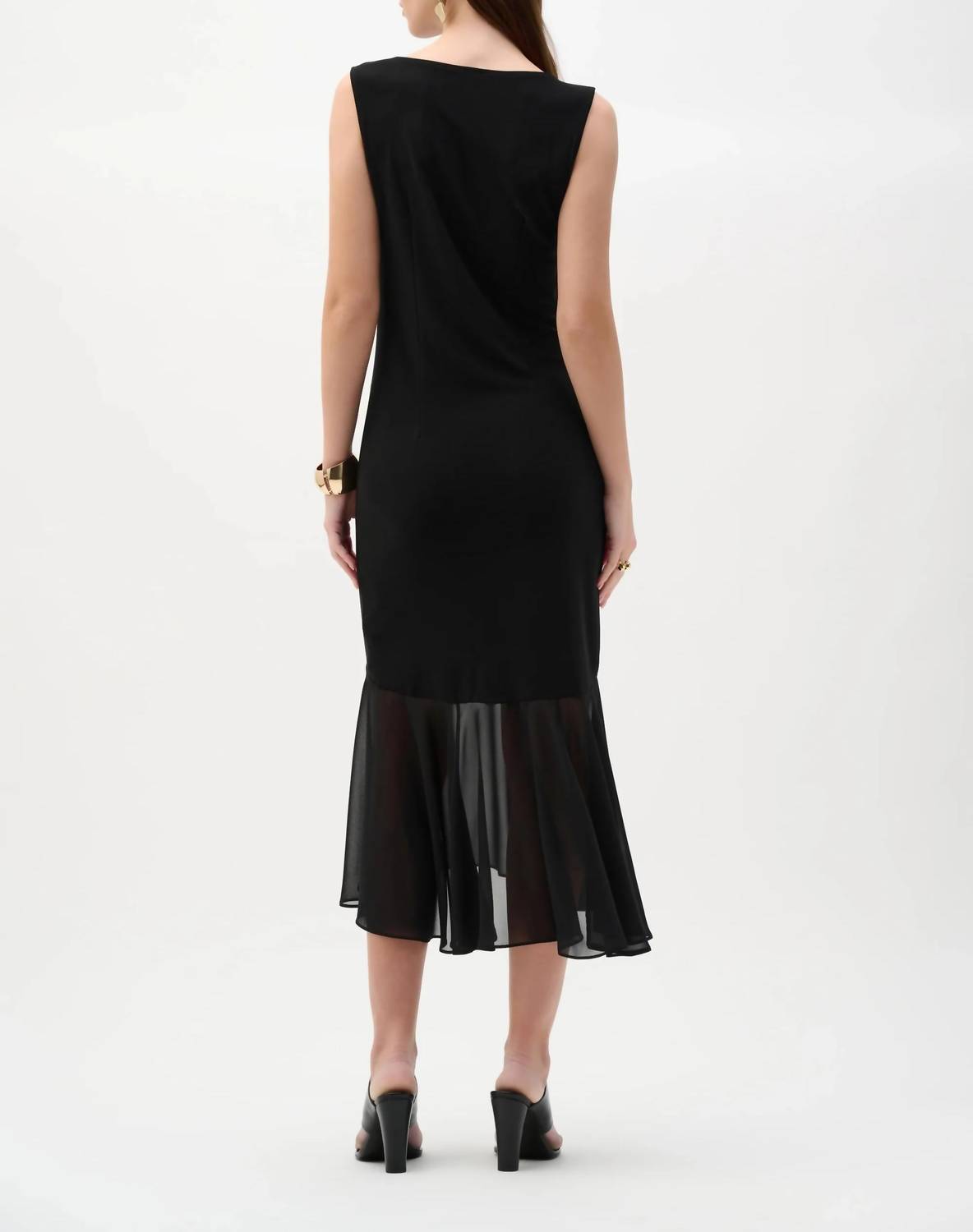 Joseph Ribkoff - Chiffon Flounce Hem Midi Dress