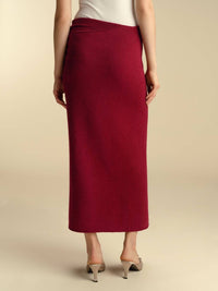 Marina Moscone - Wool Twisted Slit Skirt