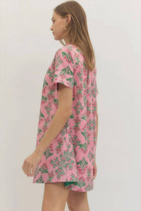 Entro - Print Button Up Mini Dress