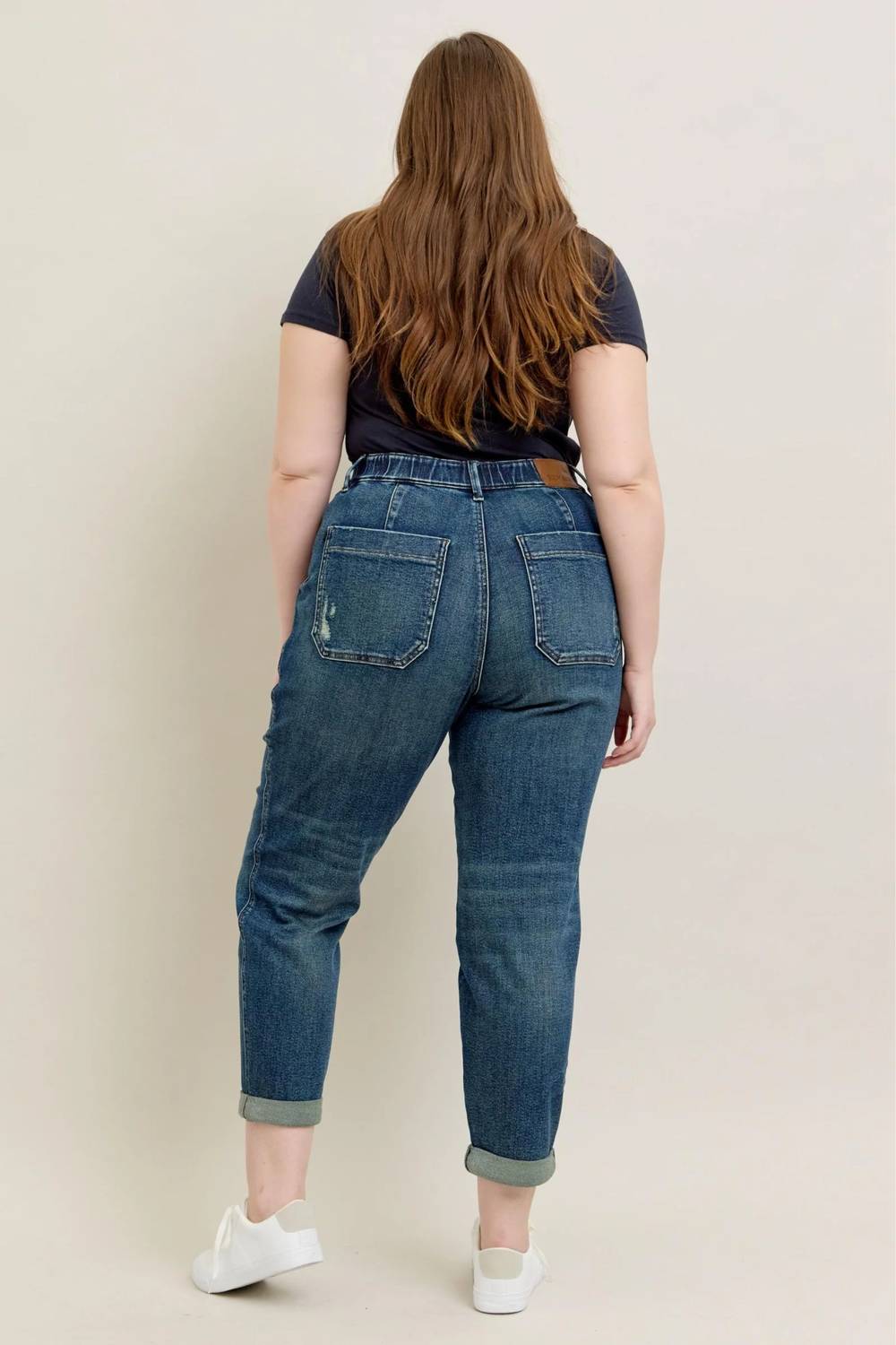 Judy Blue - High Waist Vintage Wash Jogger With Navy Drawstring - Plus