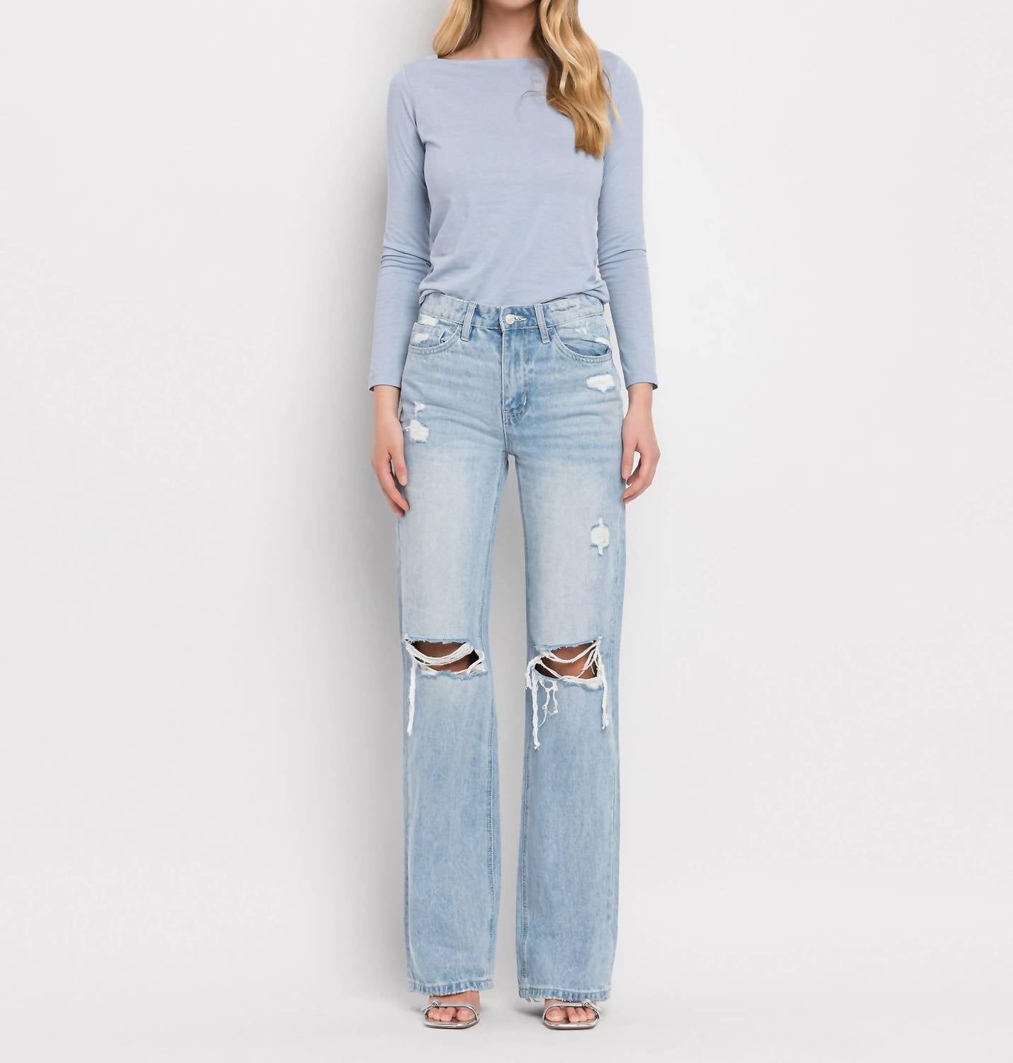 Vervet By Flying Monkey - 90's Vintage Super High Rise Flare Jeans
