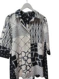 Lior - Women's Geo Print Sheer Blouse