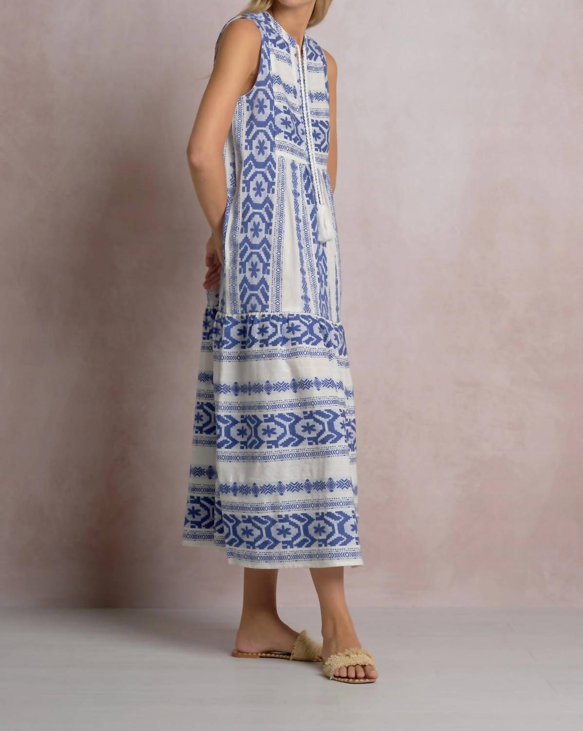 Elan - Isla Block Print Midi Dress
