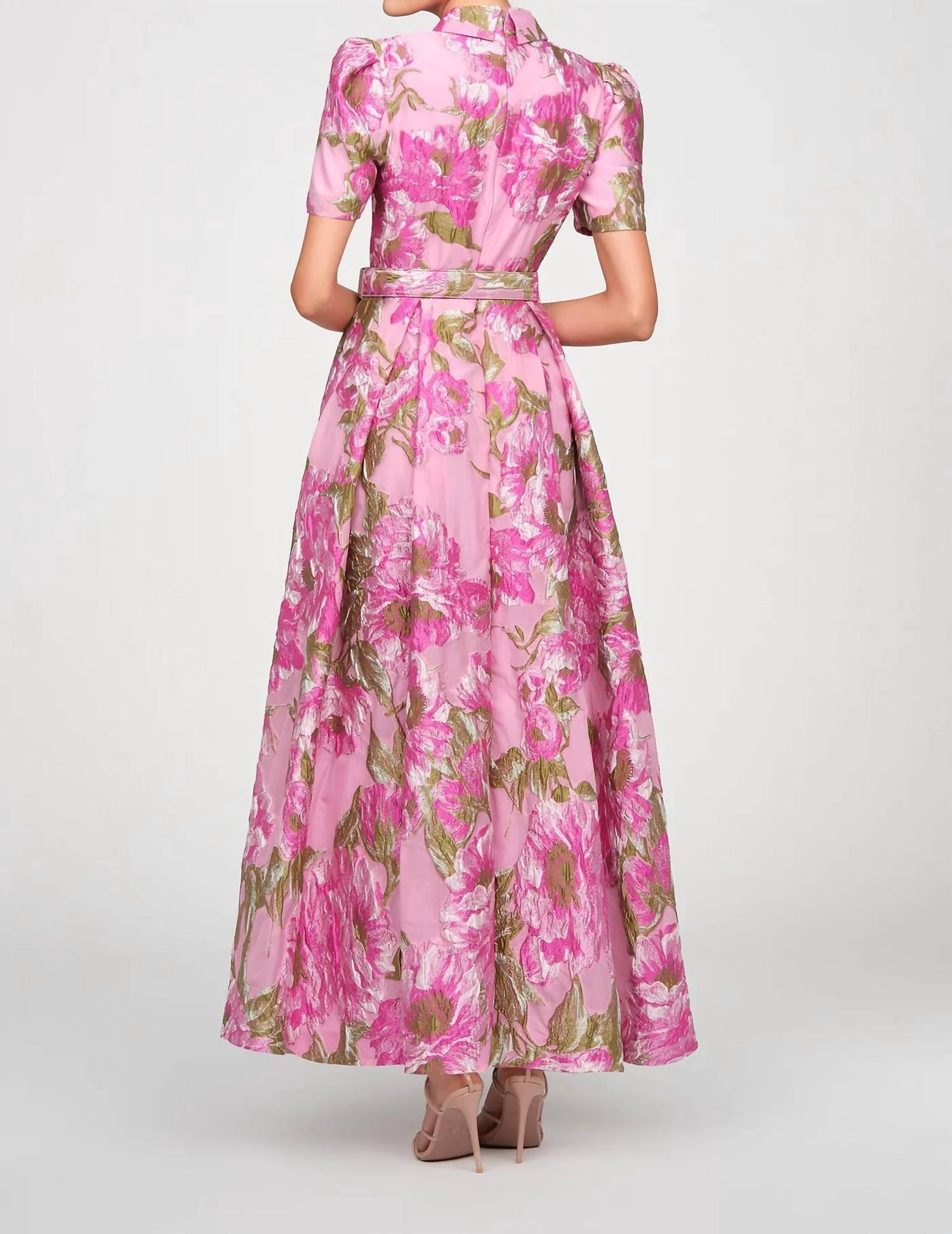 Theia - Abba Jacquard Midi Dress
